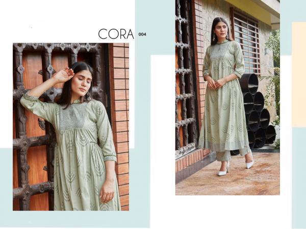 Cora Designer Rayon Printed Kurti With Bottom